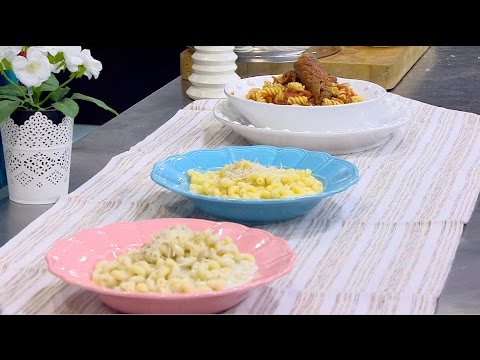 مكرونة مع رولز البفتيك