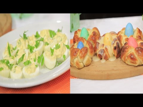 شاهد بيض محشي وتلوين البيض وعيش شم النسيم