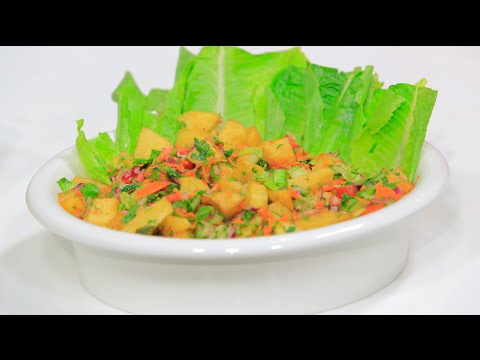 طريقة عمل سلطة بالبطاطس المقلية