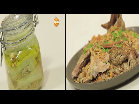 دجاج بالأرز واللحمة المفرومة  مخلل كرنب  مخلل باذنجان