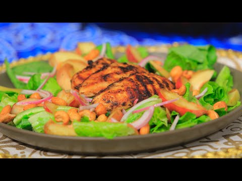 طريقة عمل سلطة الدجاج بالخوخ