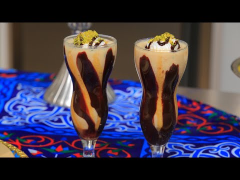 بالفيديو طريقة عمل مشروب تمر باللبن و الايس كريم