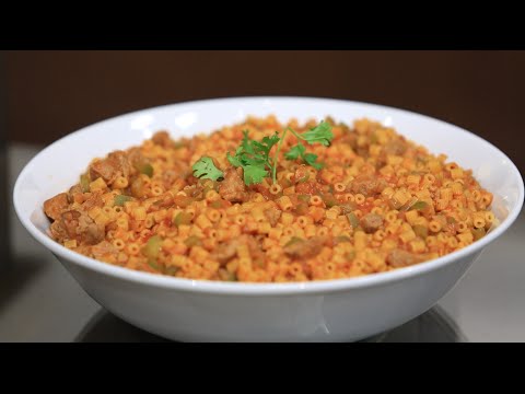 طريقة عمل مكرونة محمرة باللحمة