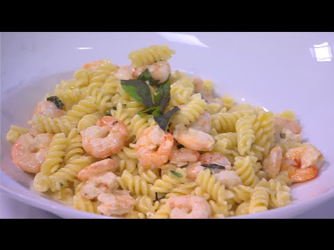 طريقة عمل مكرونة بالجمبري والنعناع