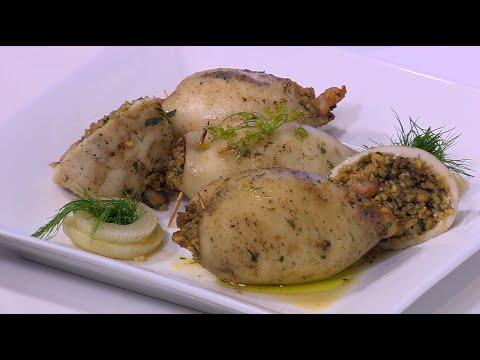 بالفيديو  طريقة عمل كاليماري محشي جمبري بالفريك