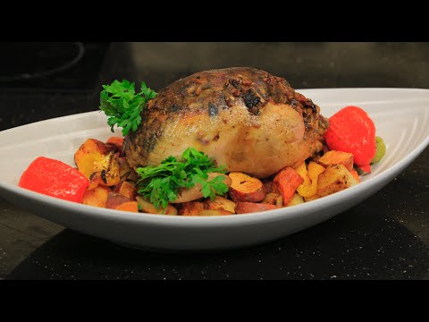 طريقة عمل دجاج مشوي بالفواكه المجففة