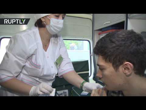 بالفيديو شاهد مفارز متنقلة تلقح سكان موسكو ضد الإنفلونزا