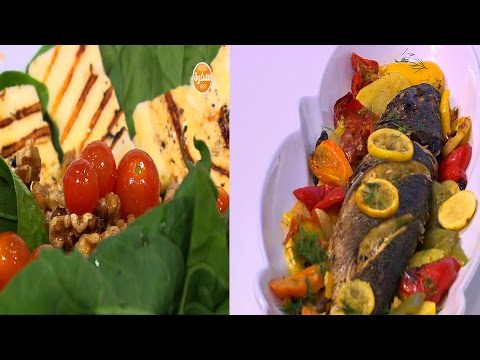 شاهد صينية سمك لوت بالخضار