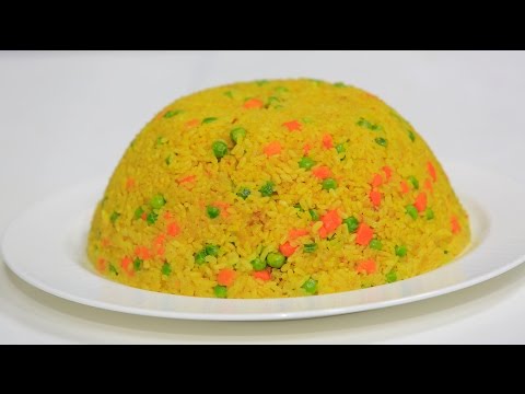 شاهد طريقة عمل أرز أصفر بالبسلة و الجزر