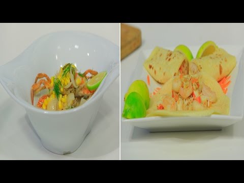 شاهد طريقة عمل شوربة كابوريا بالذرة  كريب جمبري وسي فوود