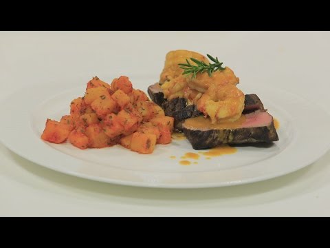 شاهد طريقة إعداد بيف فيليه مع غمبري بصوص الكابوريا