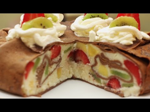 بالفيديو طريقة عمل ومقادير كريب كيك بالفواكه