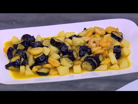 بالفيديو طريقة عمل ومقادير جمبري بالباذنجان و البطاطس