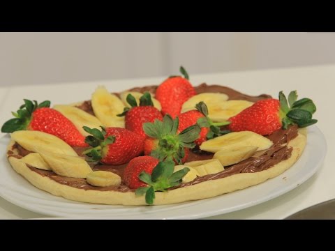 طريقة عمل بيتزا بالشكولاتة والموز