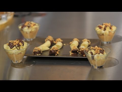 شاهد طريقة عمل موز بالشوكولاتة الغامقة والفول السوداني