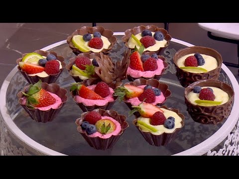 شاهد طريقة إعداد أكواب الشوكولاتة و فراشات من الشوكولاتة