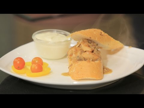 شاهد طريقة إعداد سندوتش دجاج بالمشروم