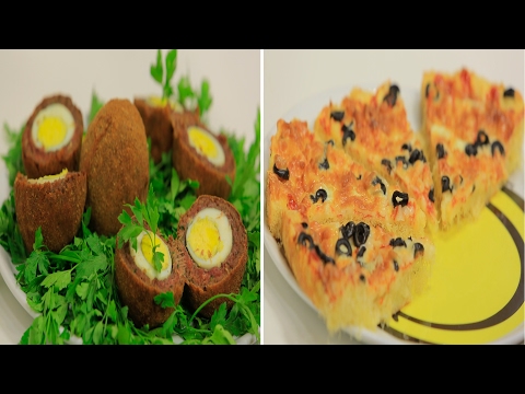 شاهد طريقة إعداد بيض اسكتلندي  أرز بالفلفل الألوان  بيتزا الكنافة  تورتة بالكريمة