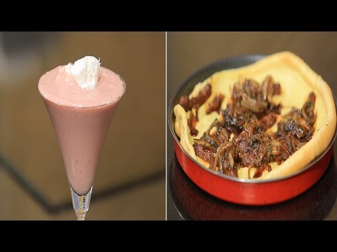 بالفيديو طريقة إعداد ومقادير ساندويتش سجق بدبس الرمان  سموذي كيك الفراولة