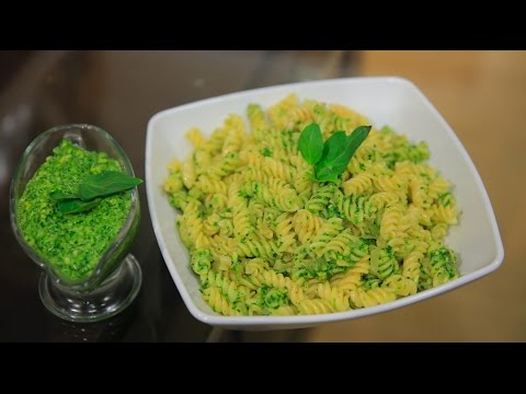شاهد طريقة صنع مكرونة بستو بالسبانخ