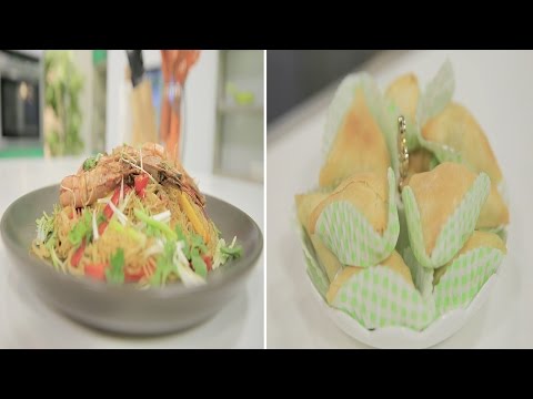 بالفيديو طريقة إعداد ومقادير نودلز بالجمبري  بوريك باللحمة المفرومة