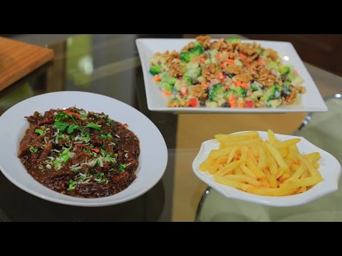 شاهد طريقة إعداد لحم بالثوم والجنزبيل وكيكة بزيت الزيتون