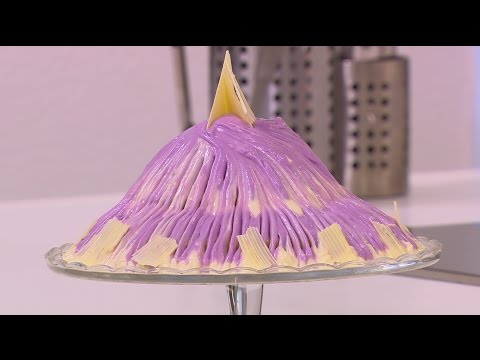 شاهد طريقة إعداد كيك القلقاس و فروستنغ الكريم تشيز