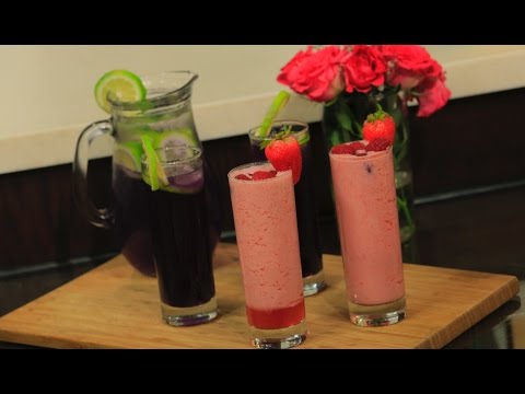 شاهد طريقة إعداد مشروب الليمون  وعصير فراولة بالصودا