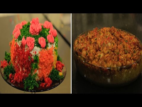 طريقة عمل موزة ضاني بالقرع والبرتقال  طاجن أرز صيادية بالسمك والجمبري