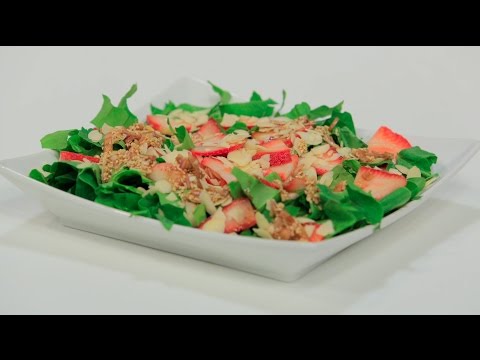 شاهد طريقة تحضير سلطة سبانخ و فراولة
