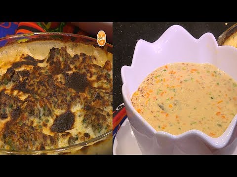 شاهد طريقة اعداد طاجن خرشوف وشوربة لسان عصفور بالشوفان