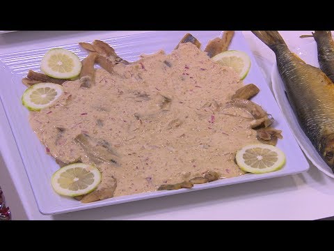 بالفيديو طريقة إعداد ومقادير رنجة بالبصل والطحينة