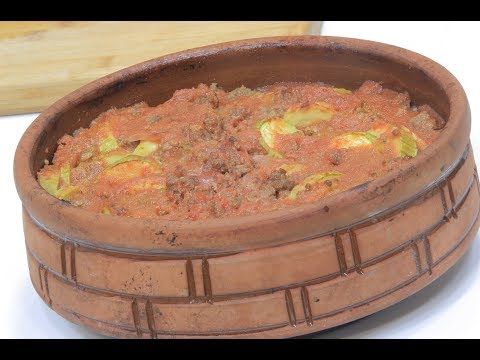 شاهد طريقة إعداد ومقادير طاجن كوسة باللحم المفروم