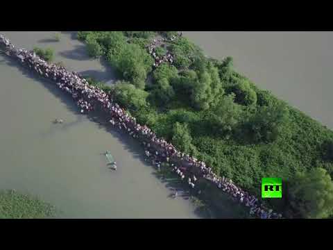 طائرة من دون طيار تراقب نزوح الآلاف من الروهينغا من ميانمار