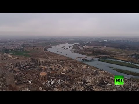 شاهد طائرة بدون طيار تلتقط صورا جديدة للدمار الهائل الذي حل بالموصل