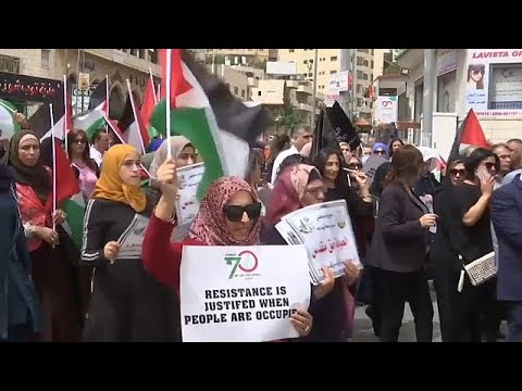 شاهد الفلسطينيون يتظاهرون في بيت لحم