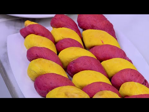 شاهد بالفيديو طريقة عمل الخبز الملون