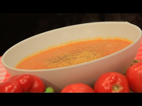 طريقة عمل شوربة الطماطم والفلفل
