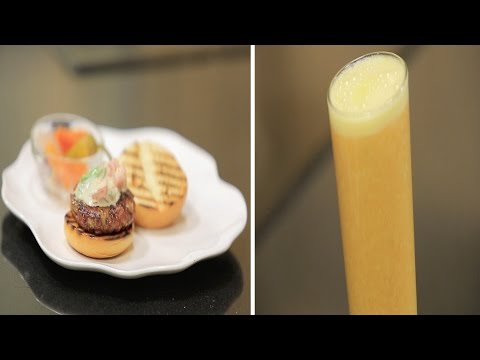 طريقة عمل سندوتش برغر سجق  عصير مانجو بالبرتقال