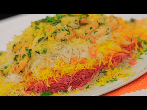طريقة عمل برياني طبقات ملونة بالجمبري