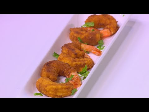 طريقة عمل جمبري مقلي بصوص العسل و المستردة