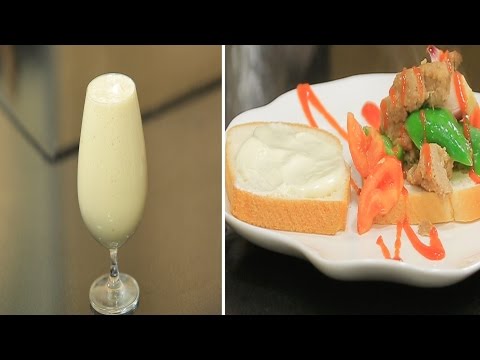 طريقة عمل سندوتش ورقة برغر  كوكتيل الموز بالآيس كريم