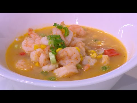 طريقة عمل شوربة جمبري بلبن جوز الهند