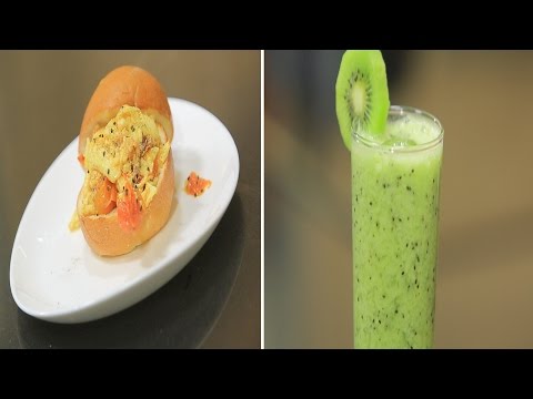 طريقة عمل سندويتش أومليت بالطماطم  عصير كيوي بالصودا