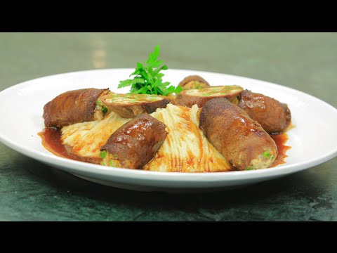 طريقة عمل لفائف اللحم بالدجاج