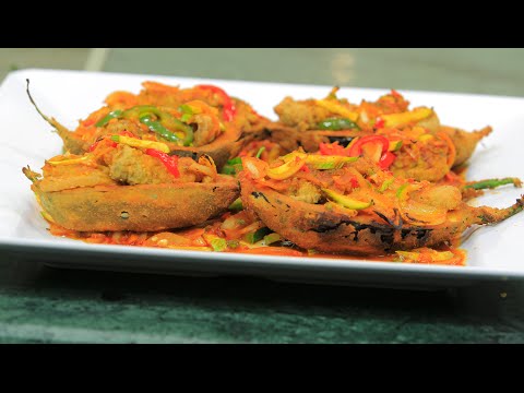 طريقة عمل باذنجان محشي بفيليه السمك