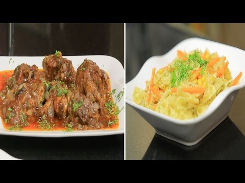 طريقة عمل دجاج بصوص الباربيكيو  معكرونة بالذرة و الجزر