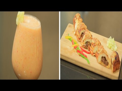 بالفيديو بيتزا رول السجق  كوكتيل الخوخ بالأناناس