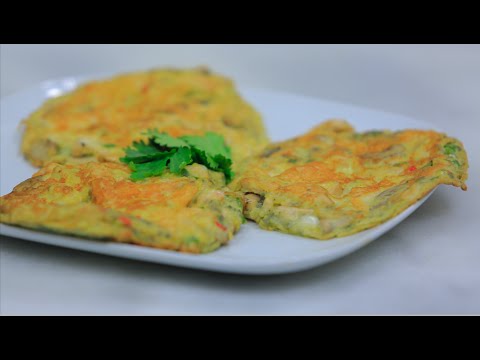 طريقة عمل أومليت المشروم والدجاج