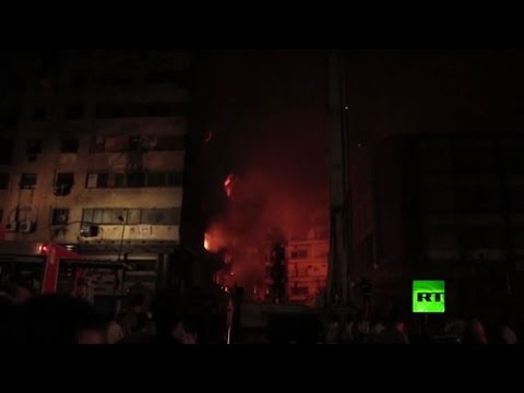 بالفيديو مشاهد مؤلمة لحريق في فندق الأندلس بضاحية العتبة بالقاهرة
